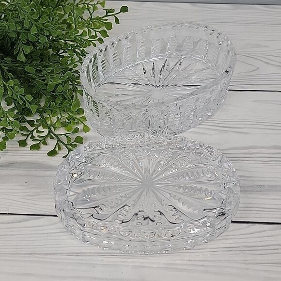 Bohemian crystal Royal Limited oval trinket box 6.5" X 4.5" - Picture 3 of 8